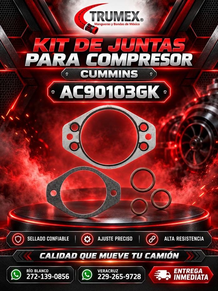 Kit de juntas para compresor Trumex, número de parte AC90103GK