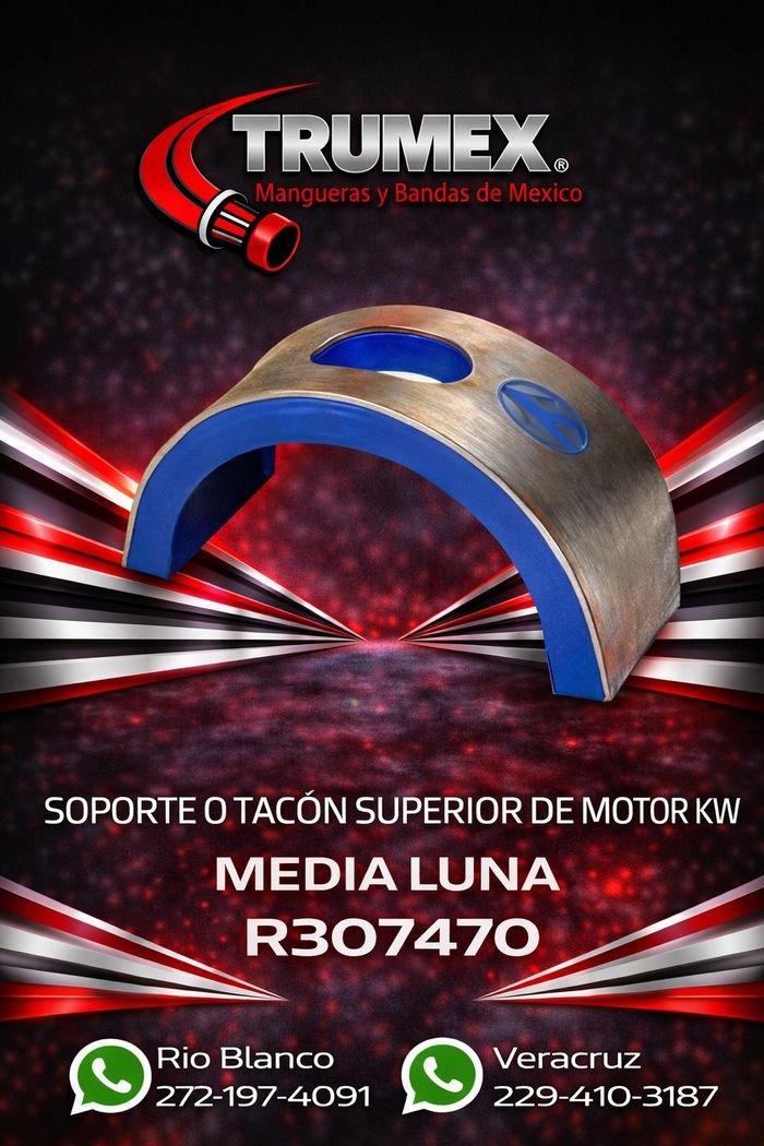 Media luna, soporte de motor KW Trumex, número de parte R307470