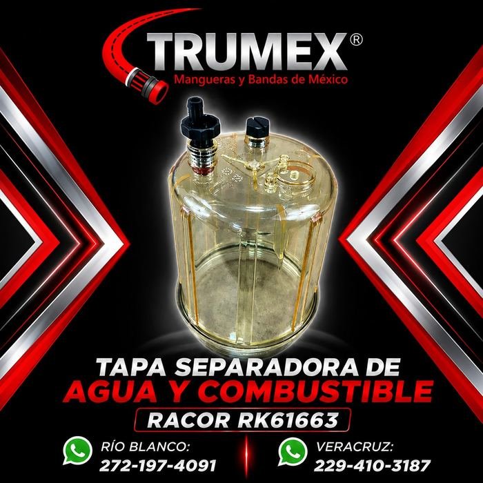 Tapa separadora de agua y combustible Trumex, número de parte RK61663