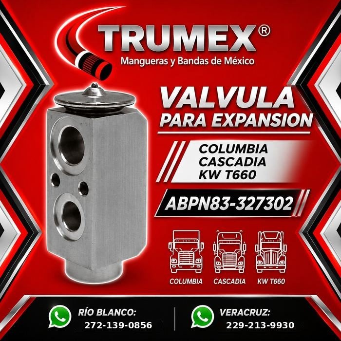 Válvula para expansión Trumex, número de parte ABPN83-327302