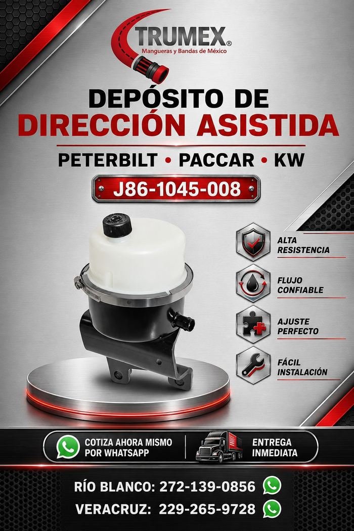 Depósito de dirección asistida Trumex, número de parte J86-1045-008