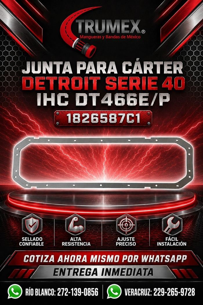 Junta para cárter Trumex, número de parte 1826587C1