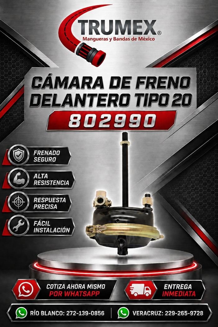 Cámara de freno delantero, tipo 20 Trumex, número de parte 802990