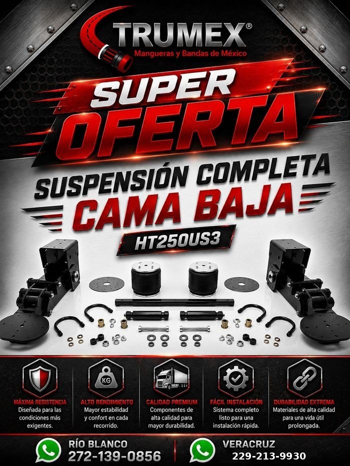 Suspensión completa cama baja Trumex, número de parte HT250US3